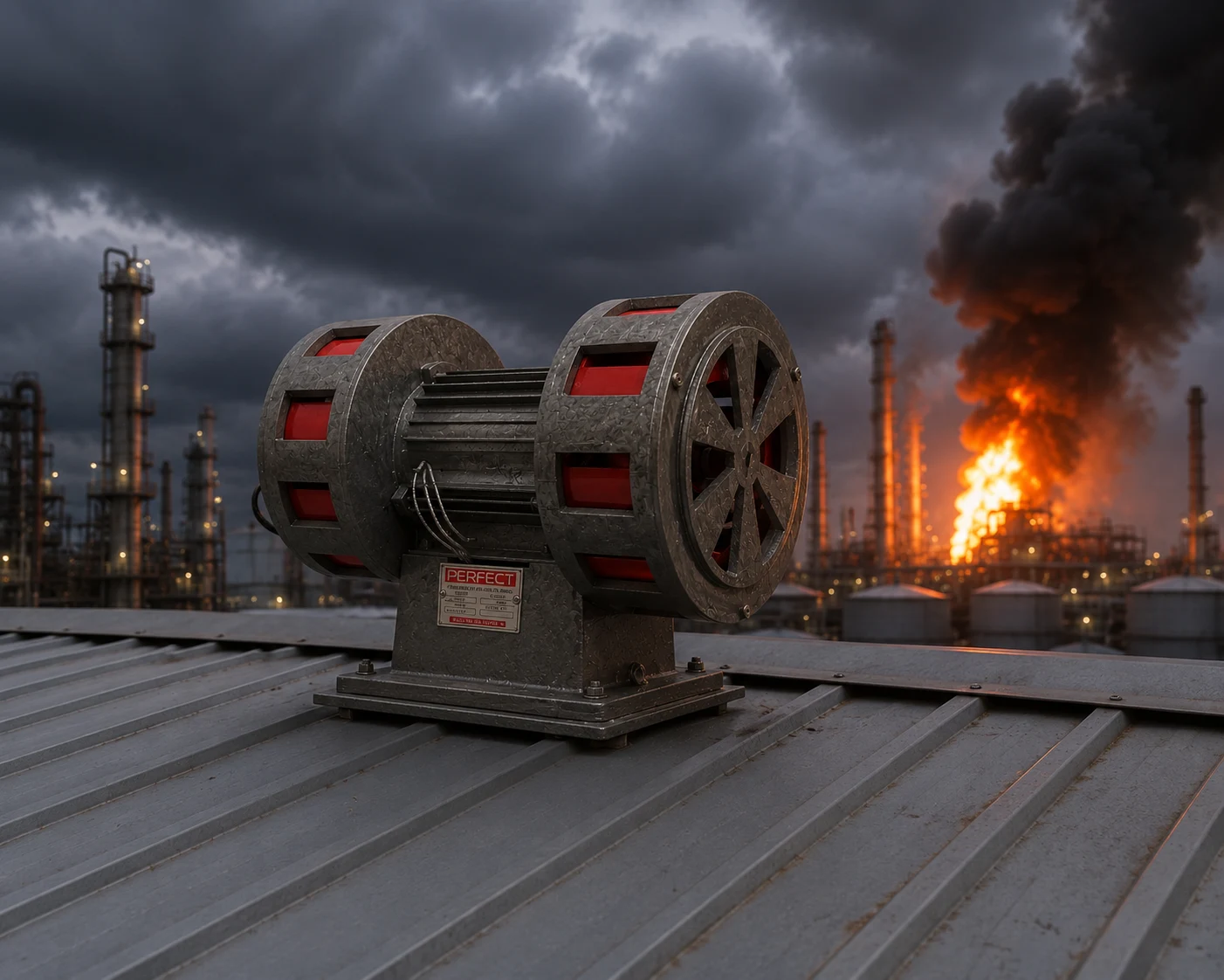 Industrial factory emergency warning system — fire siren, hooter, and evacuation alarm system for factory safety, India
